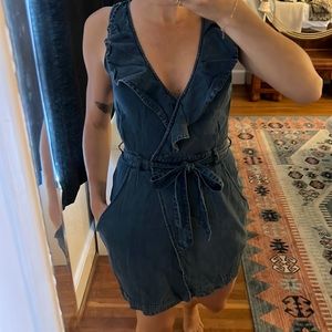 Denim dress with pockets